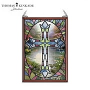 The Bradford Exchange Thomas Kinkade "Crosses" Suncatcher Collection Issue #1 Stained-Glass Window Panels 14"W x 20" H