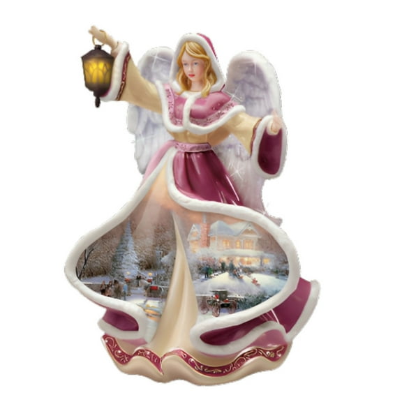 The Bradford Exchange Winter Angels of Light Collection Issue #2 Angel of Hope Illuminated Sculpture Art on Porcelain Angel by Thomas Kinkade 8-Inches