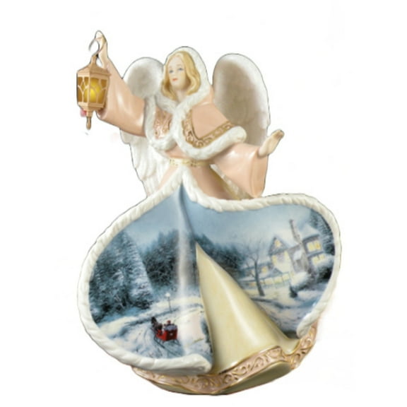 The Bradford Exchange Winter Angels of Light Collection: ANGEL OF BEAUTY Figurine Christmas Decoration by Thomas Kinkade 8-Inches