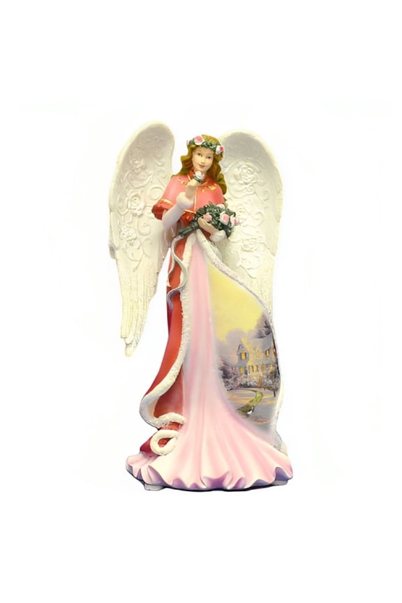 The Bradford Exchange Winter Rose Angel Gifts of Christmas Illuminated Angel Figurine Collection Issue #5 by Thomas Kinkade 7.5-inches