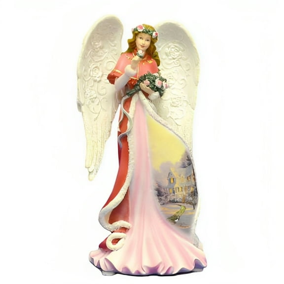 The Bradford Exchange Winter Rose Angel Gifts of Christmas Illuminated Angel Figurine Collection Issue #5 by Thomas Kinkade 7.5-inches