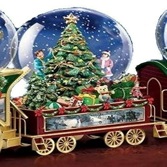 The Bradford Exchange Wonderland Express Miniature Snow Globe Collection: Deck The Halls Christmas Decoration by Thomas Kinkade Issue #2