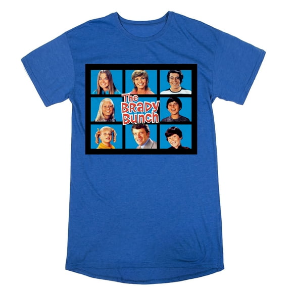 The Brady Bunch Characters Women's Royal Heather Blue Short Sleeve Tee-Medium