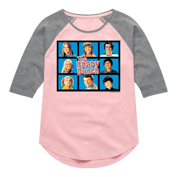 The Brady Bunch TV Show - Classic Hollywood Squares - Family - Toddler And Youth Girls Raglan Graphic T-Shirt