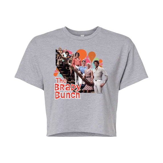 The Brady Bunch TV Show - Family Photo - Juniors Cropped Cotton Blend T-Shirt