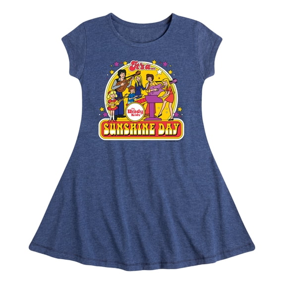 The Brady Bunch - The Brady Kids - Sunshine Day - Vintage Cartoon Band - Toddler And Youth Girls Fit And Flare Dress
