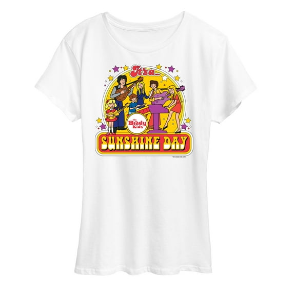 The Brady Bunch - The Brady Kids - Sunshine Day - Vintage Cartoon Band - Women's Raglan Graphic T-Shirt