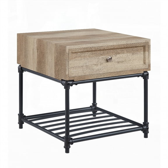The Brantley Oak & Sandy Gray Finish End Table: Combining Contemporary Style with Practical Functionality