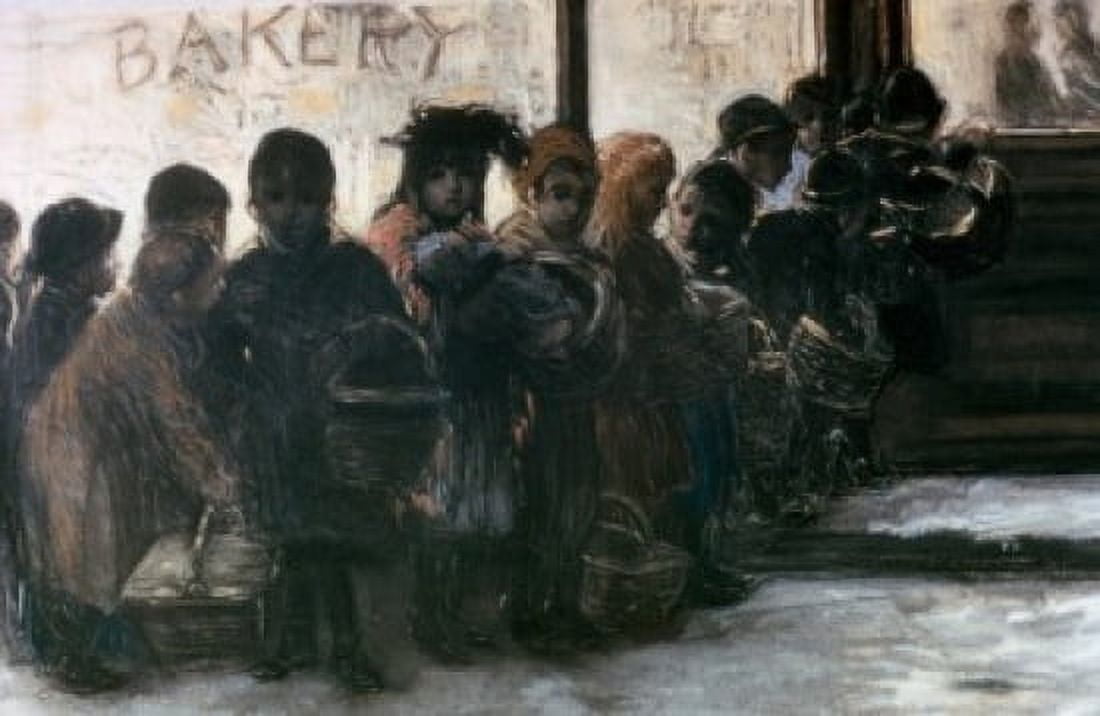 The Bread Line 1900 George Luks (1867-1933American) Canvas Art - George Luks (24 x 36)