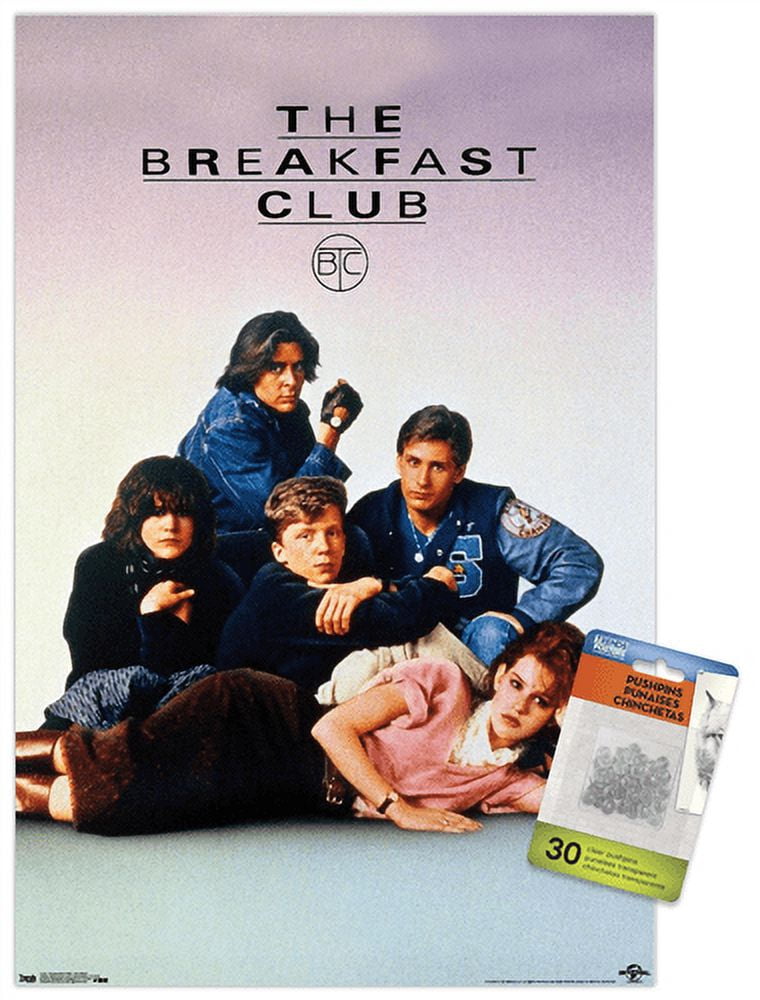 The Breakfast Club - One Sheet Wall Poster with Push Pins, 14.725" x 22.375"