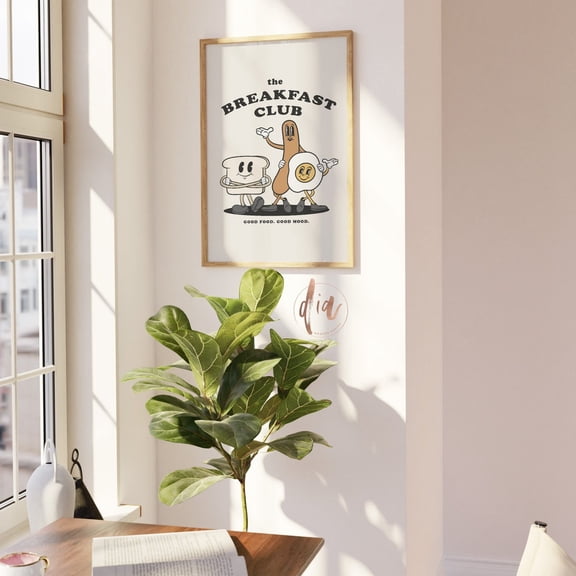 The Breakfast Club Retro Mascot Poster Kitchen Wall Art 70s Cartoon Character Sign, Unframed Paper Poster 8x10in