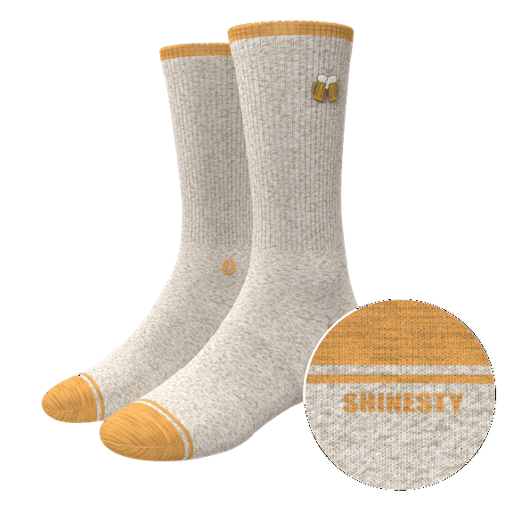 The Brewski - Shinesty Beer Heel Hammock Crew Socks  Large