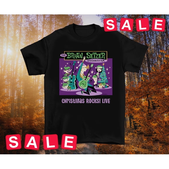 The Brian Setzer Orchestra 'Christmas Rocks LIVE' Cotton T-Shirt MC320