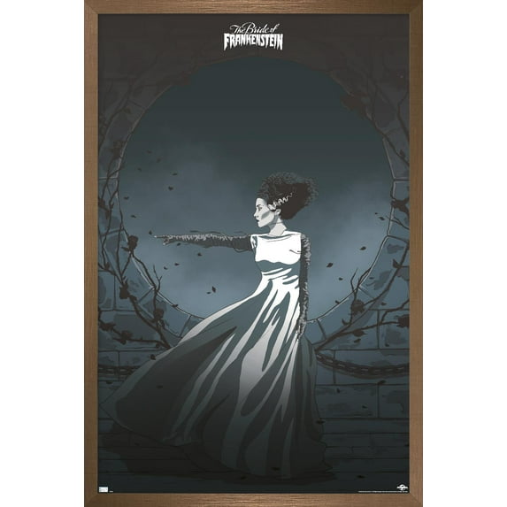The Bride of Frankenstein - Illustration Wall Poster, 22.375" x 34" Framed