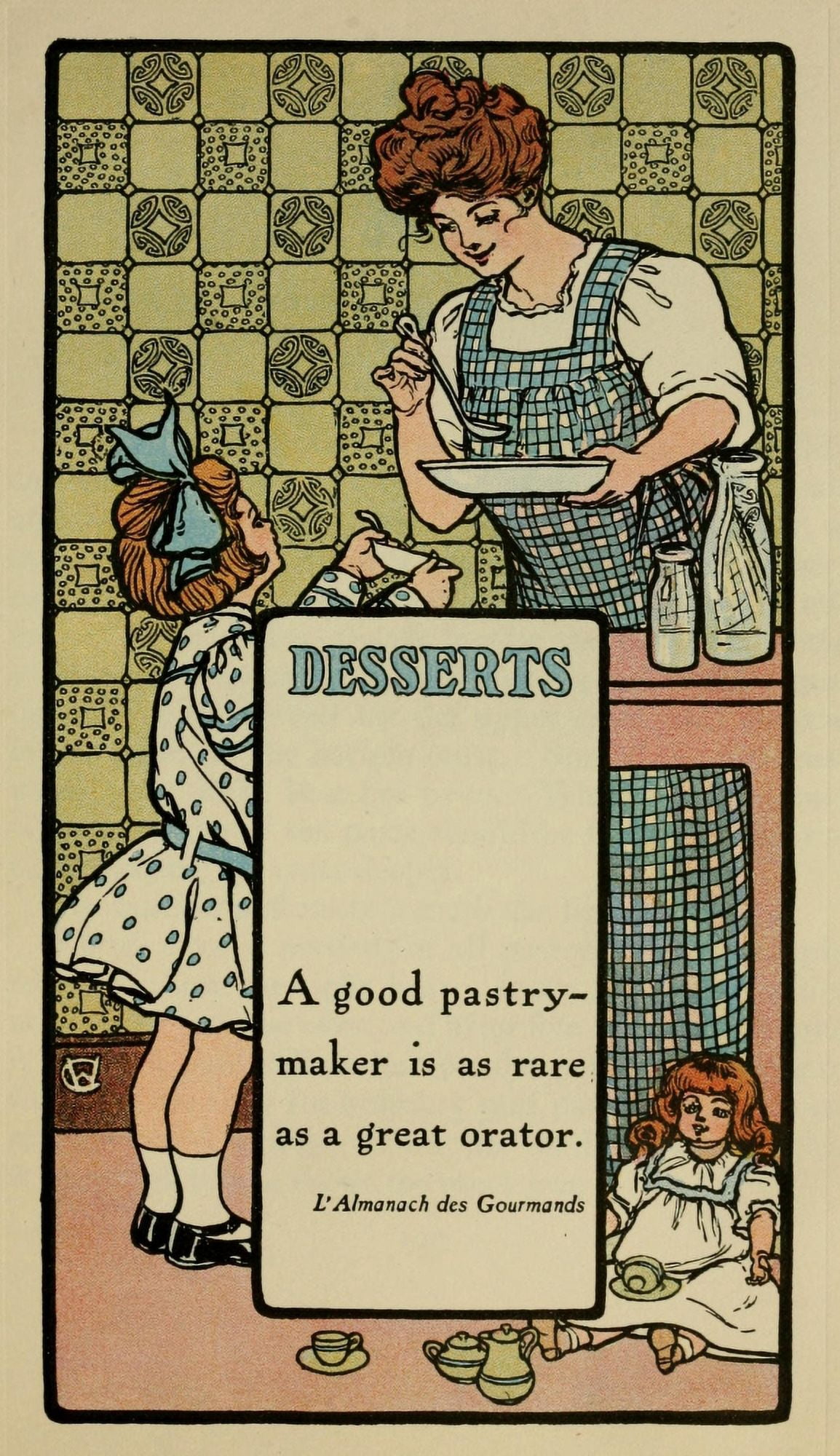 The Brides Cookbook 1908 Desserts Canvas Art -  (18 x 24)