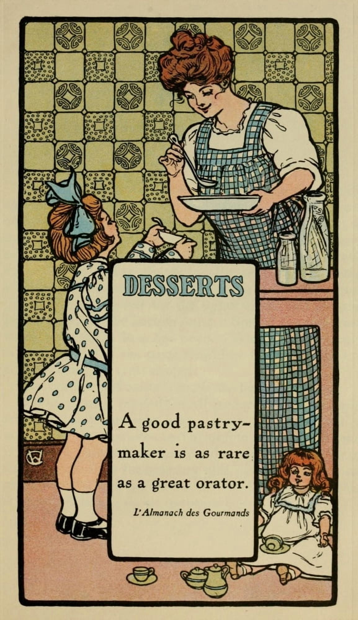 The Brides Cookbook 1908 Desserts Canvas Art - (24 x 36)