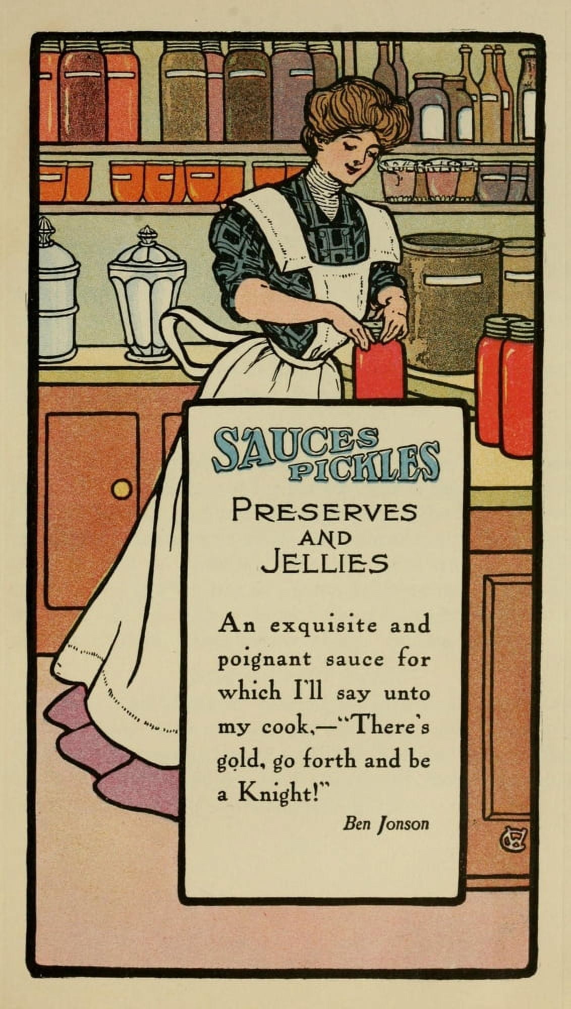 The Brides Cookbook 1908 Sauces & Pickles Canvas Art -  (24 x 36)