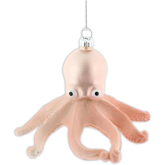 The Bridge Collection 3" Pink Octopus Sea Animal Christmas Ornament - Nautical Ocean Animal Hanging Beach Ornament