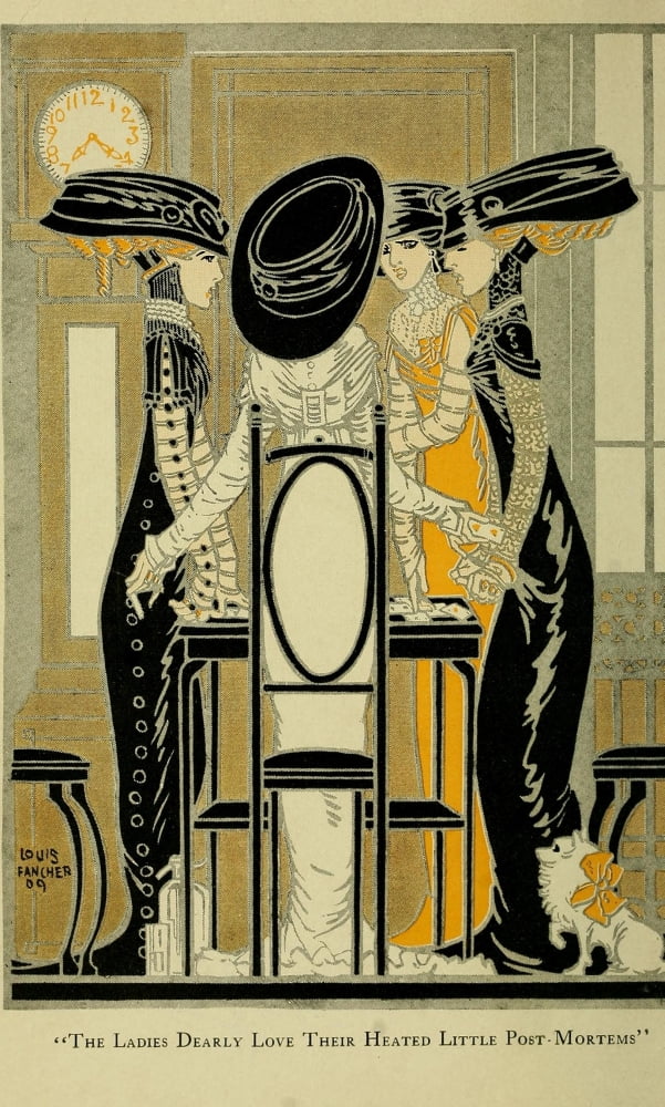 The Bridge Fiend 1909 Ladies playing Bridge Canvas Art - Louis Fancher (18 x 24)