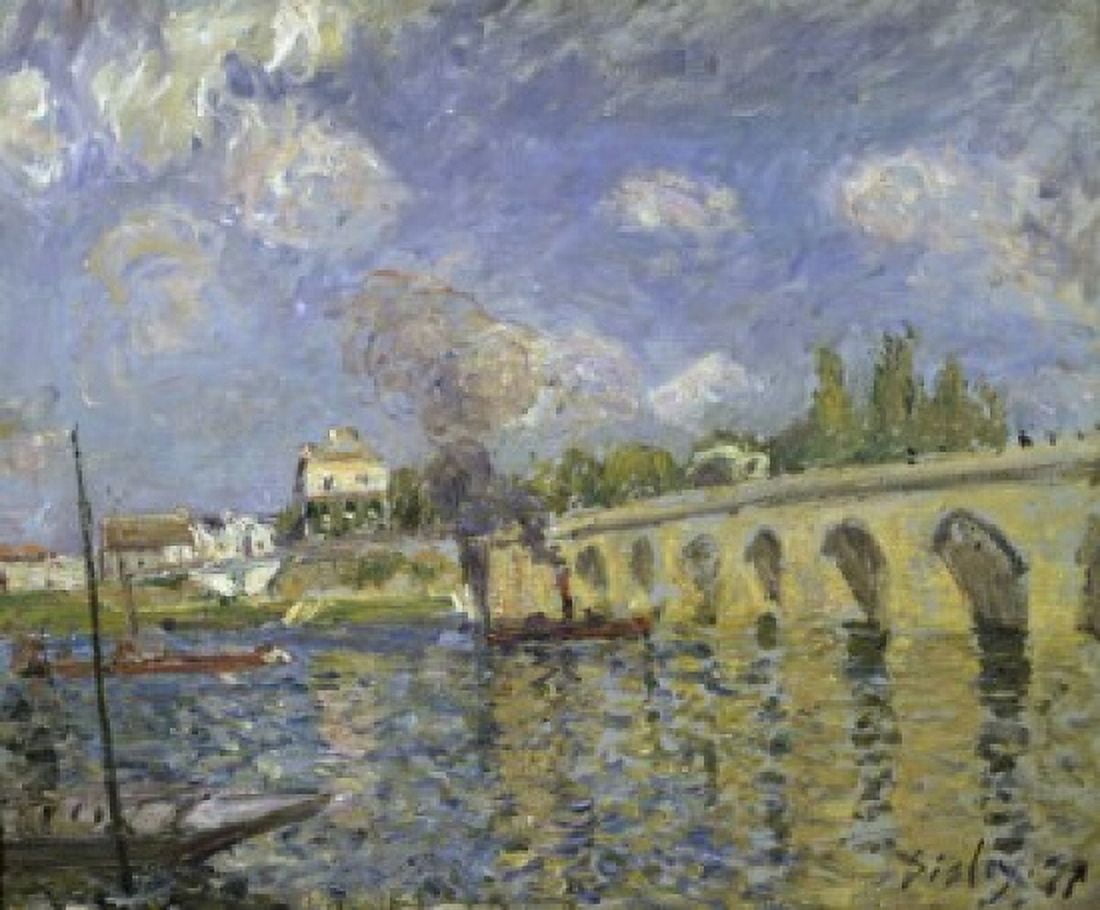 The Bridge (Le Pont) 1871 Alfred Sisley (1839-1899French) Private Collection Akram Ojjeh Canvas Art - Alfred Sisley (18 x 24)