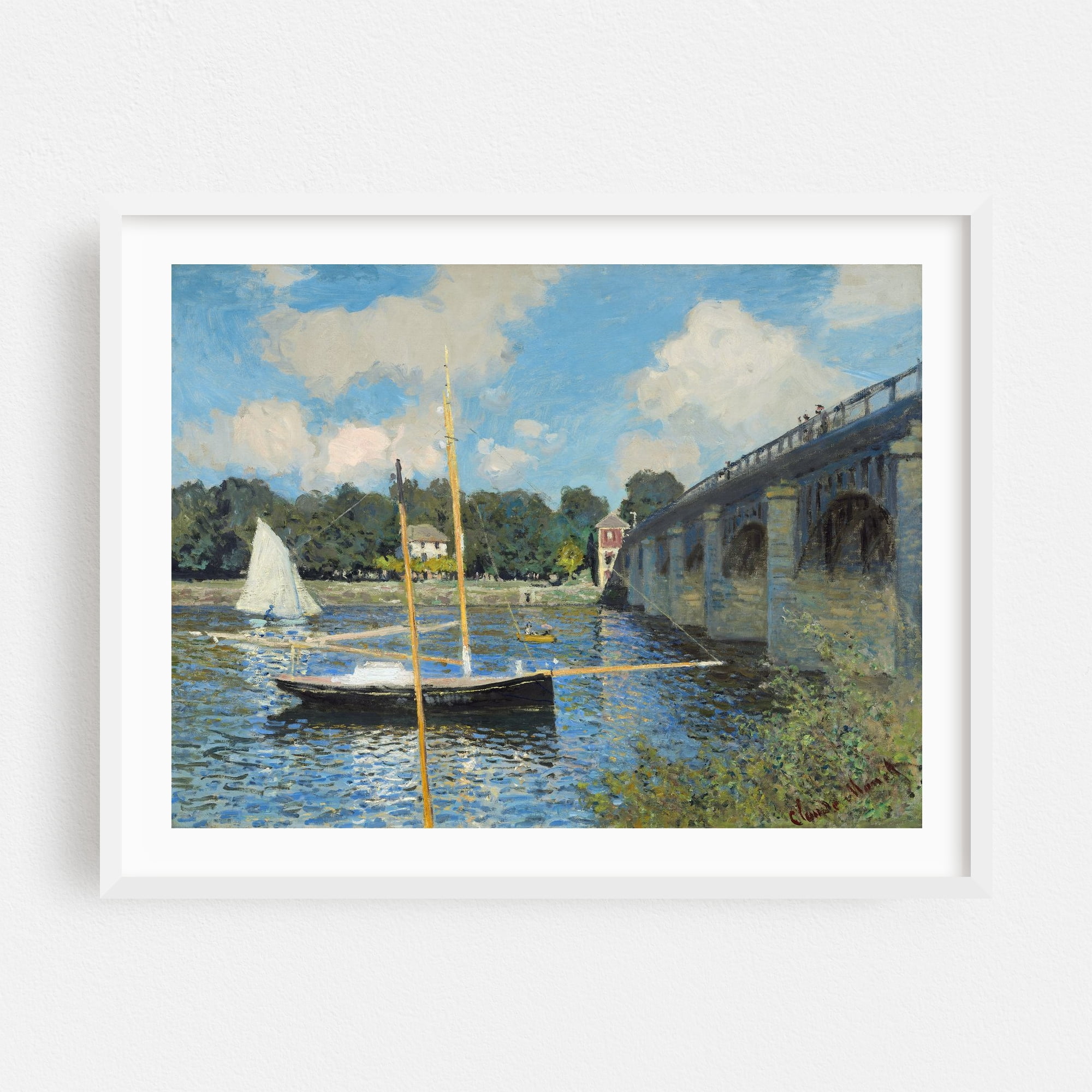 Simole Bridge The Bridge at Argenteuil (1874) - Illustration Bridge Sailboat ...