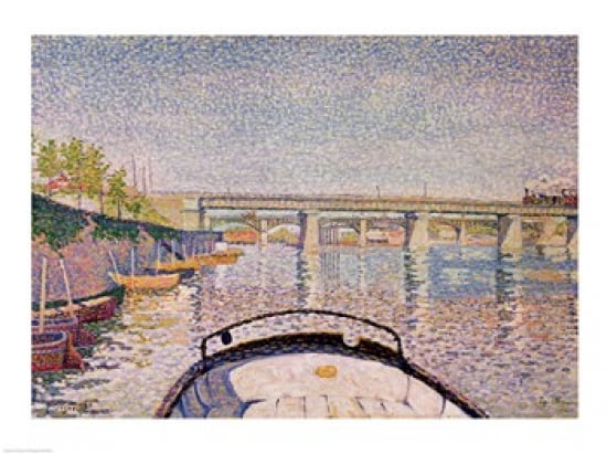 The Bridge at Asnieres 1888 Canvas Art - Paul Signac (24 x 18)