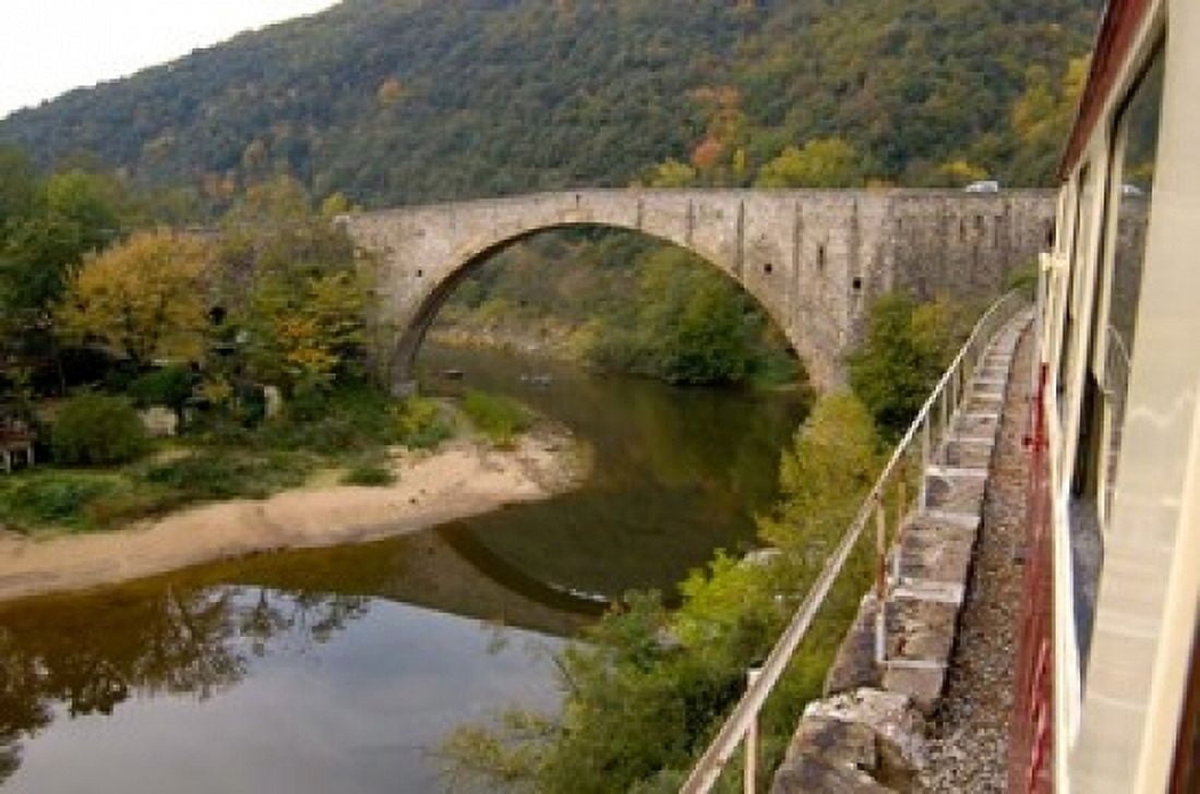 The Bridge at Douce Plage Rhone-Alps France Canvas Art - Lisa S Engelbrecht DanitaDelimont (36 x 24)