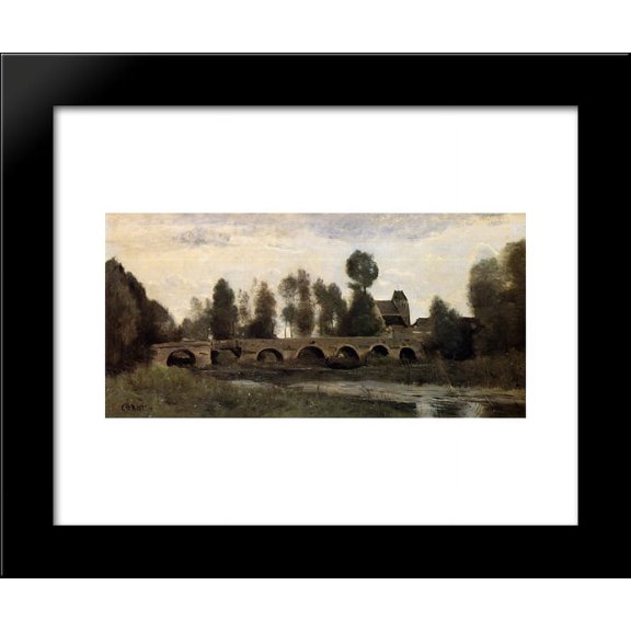 The Bridge at Grez sur Loing 20x24 Framed Art Print by Camille Corot