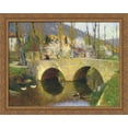 thumbnail image 1 of The Bridge at Labastide du Vert in Spring 36x28 Large Gold Ornate Wood Framed Canvas Art by Henri Martin, 1 of 2