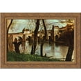 thumbnail image 1 of The Bridge at Nantes 24x18 Gold Ornate Wood Framed Canvas Art by Camille Corot, 1 of 2