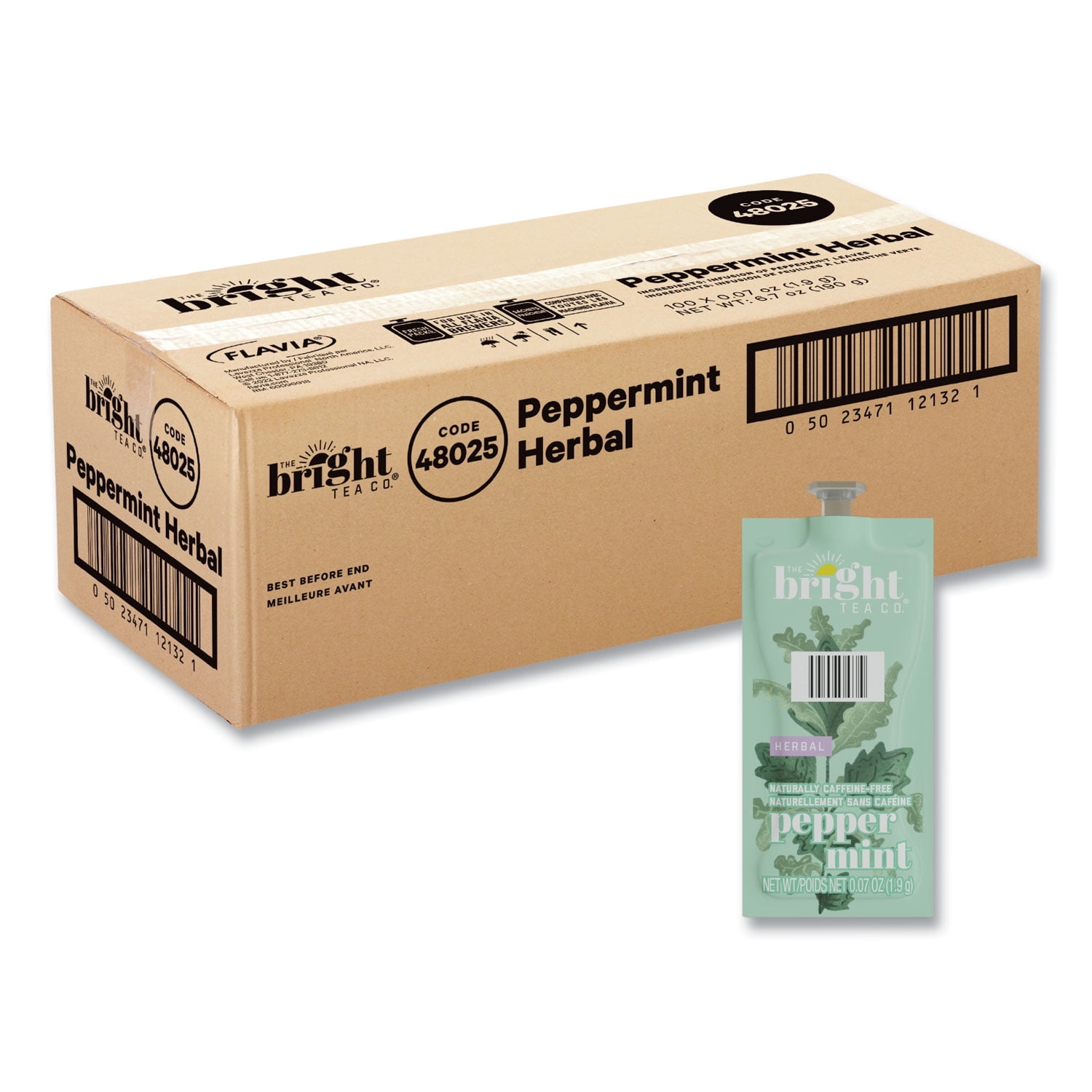 The Bright Tea Co. Peppermint Herbal Tea Freshpack, Peppermint, 0.07 oz Pouch, 100/Carton The Bright Tea Co. Peppermint Herbal Tea Freshpack, Peppermint, 0.07 oz Pouch, 100/Carton
