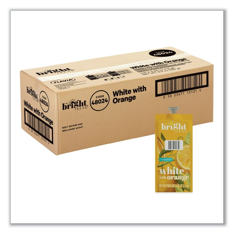 The Bright Tea Co. White with Orange Tea Freshpack, White with Orange, 0.05 oz Pouch, 100/Carton The Bright Tea Co. White with Orange Tea Freshpack, White with Orange, 0.05 oz Pouch, 100/Carton