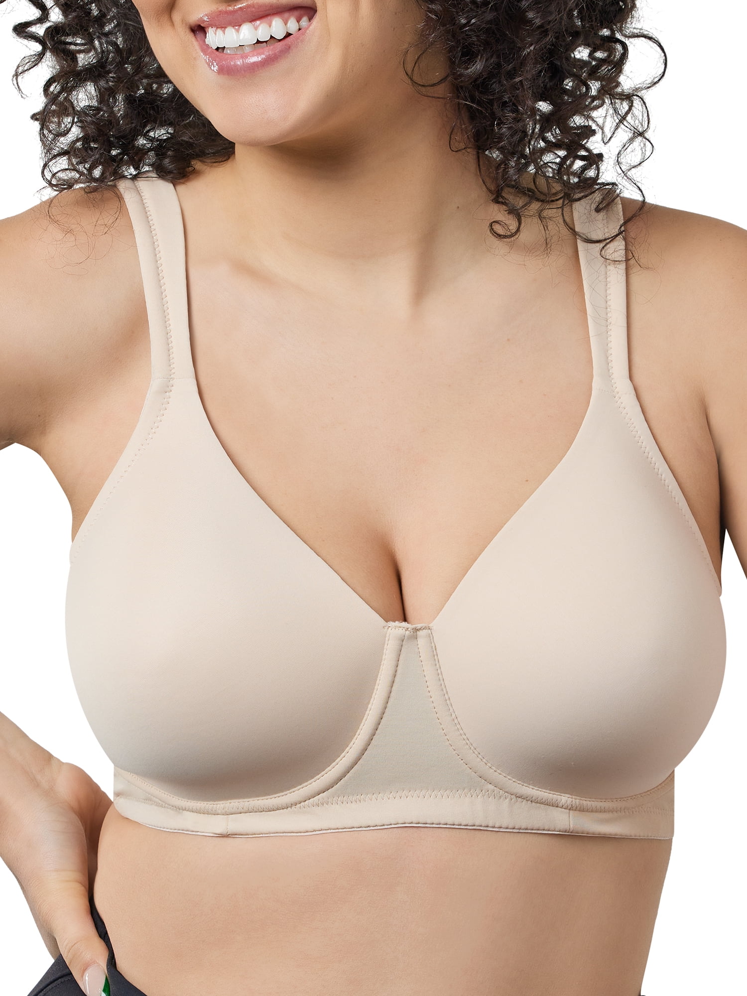 Leading Lady The Brigitte Full Coverage Wirefree - Molded Padded Seamless  Bra in Nude, Size: 40F