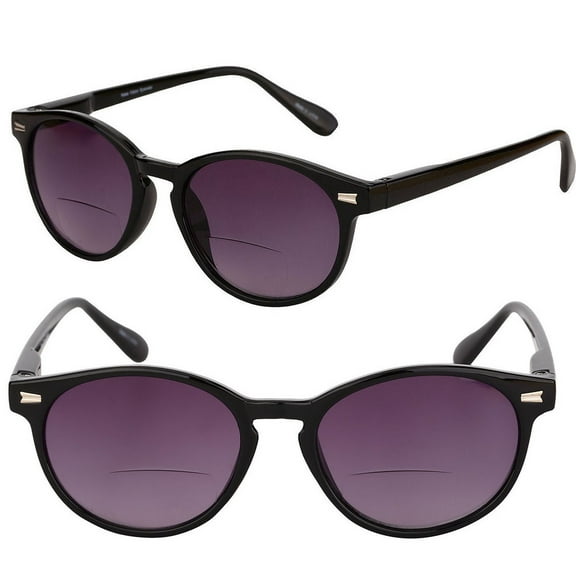 "The Brilliance" 2 Pair Polarized Round Frame Bifocal Sunglasses for Men and Women