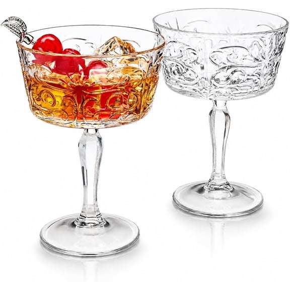 The British Gentleman's Crystal Cocktail Glass, 2-Piece Gift Box Set