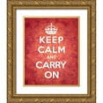 thumbnail image 1 of The British Ministry of Information 12x14 Gold Ornate Wood Framed with Double Matting Museum Art Print Titled - Keep Calm and Carry On - Vintage Red, 1 of 4