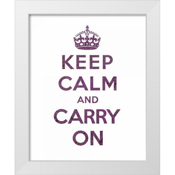 The British Ministry of Information 20x24 White Modern Wood Framed Museum Art Print Titled - Keep Calm and Carry On - Texture VI