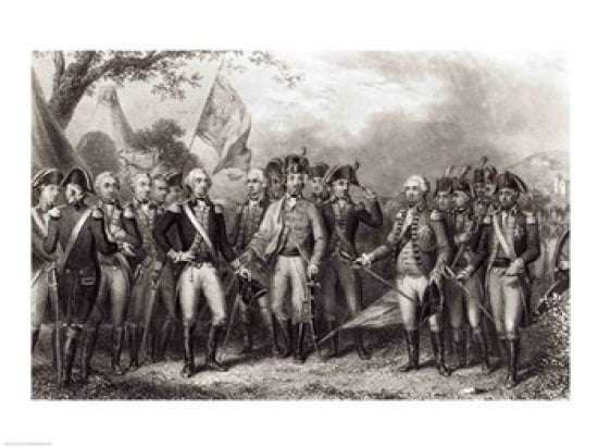 The British Surrendering their Arms to General Washington Canvas Art - (36 x 24)