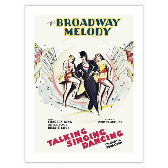 The Broadway Melody - Vintage Film Movie Poster c.1929 - Fine Art Matte Paper Print (Unframed) 18x24in