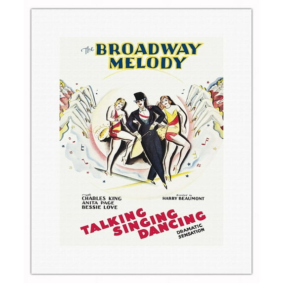 The Broadway Melody - Vintage Film Movie Poster c.1929 - Fine Art Rolled Canvas Print 11in x 14in