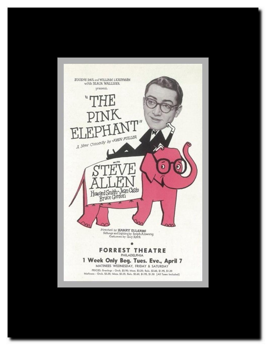 The (Broadway) Pink Elephant Framed Movie Poster
