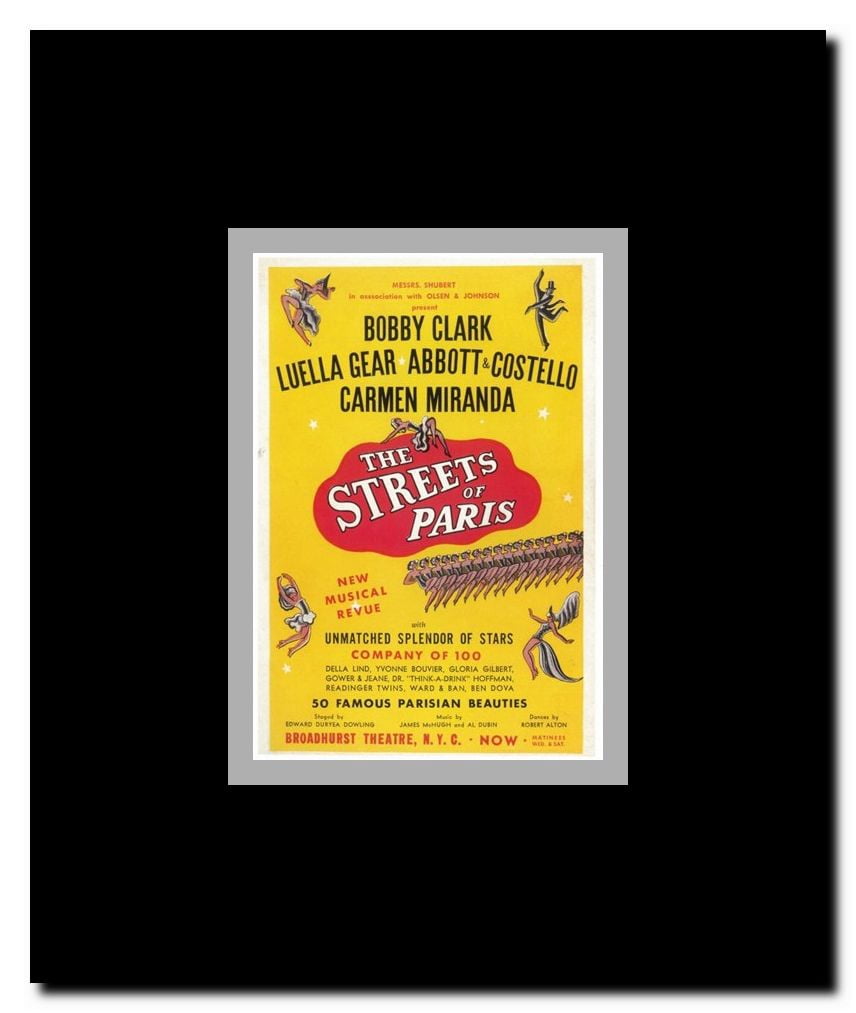 The (Broadway) Streets Of Paris Framed Movie Poster