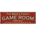 thumbnail image 1 of The Brock Family Red Game Room Metal 8x24 Sign 108240038257, 1 of 1