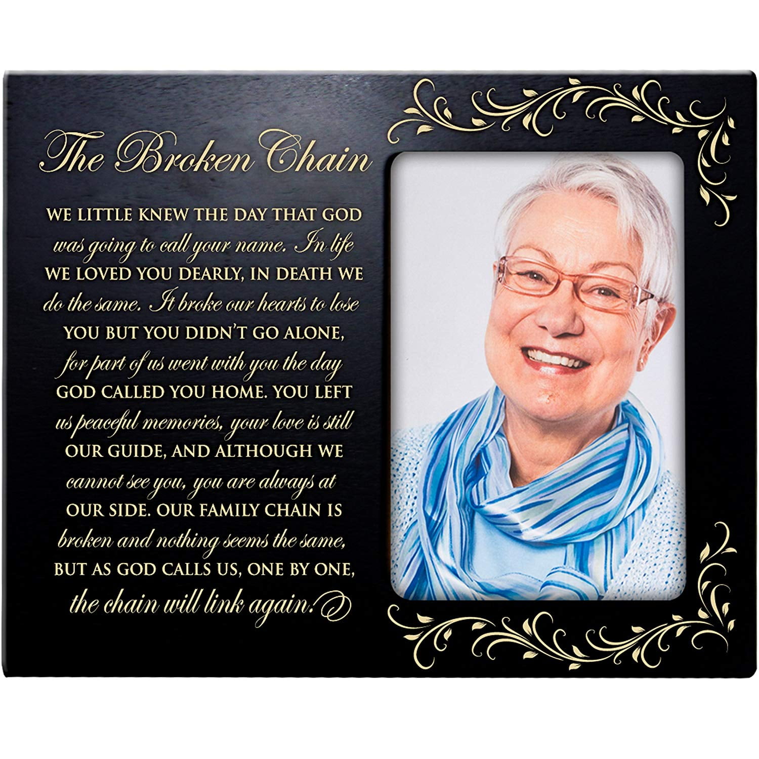 The Broken Chain Poem In Loving Memory Photo Frame Holds 4x6 picture (Black) - Walmart.com the-broken-chain-poem-in-loving-memory-photo-frame-holds-4x6-picture-black-walmart-com