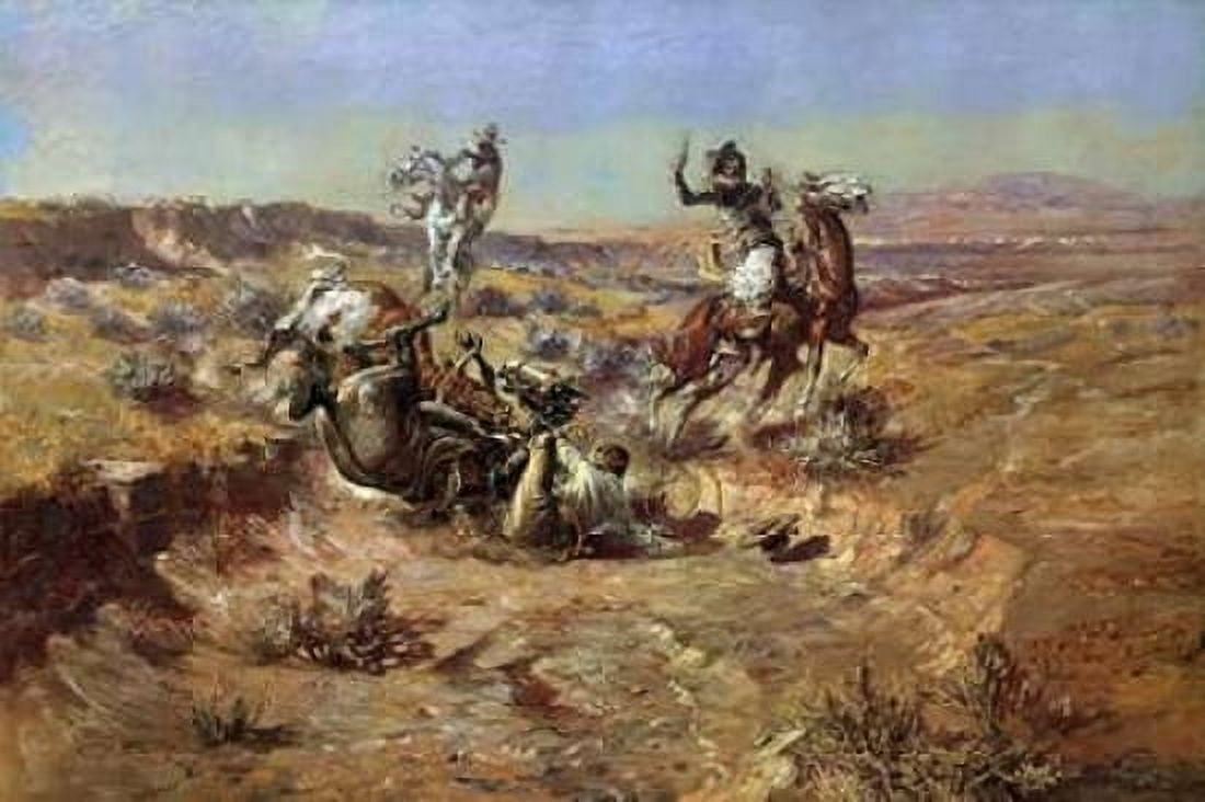 The Broken Rope Canvas Art - Charles M Russell (24 x 36)