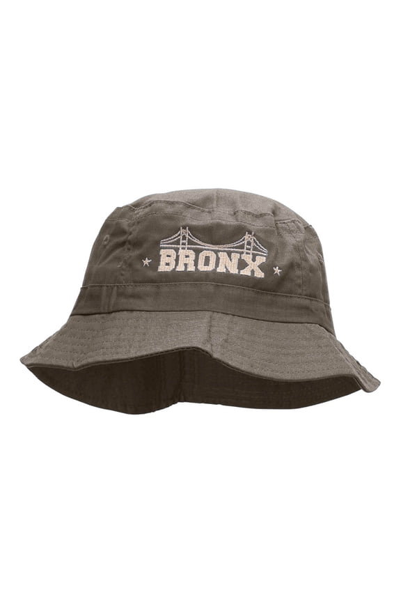 The Bronx Embroidered Bucket Hat - Charcoal OSFM