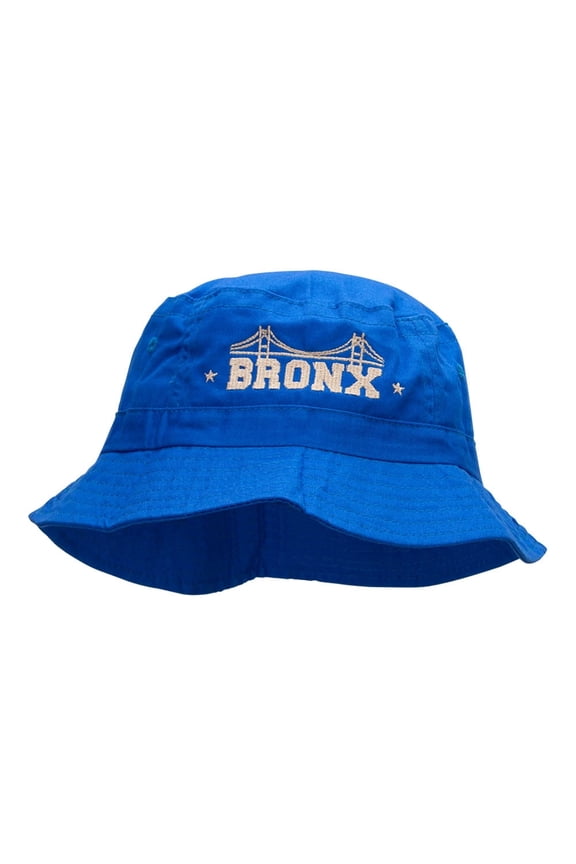 The Bronx Embroidered Bucket Hat - Royal OSFM