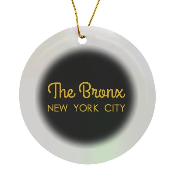3drose, the Bronx, New York City Borough. Patriot Home Town Gift, Souvenir, Circle Porcelain Ornament