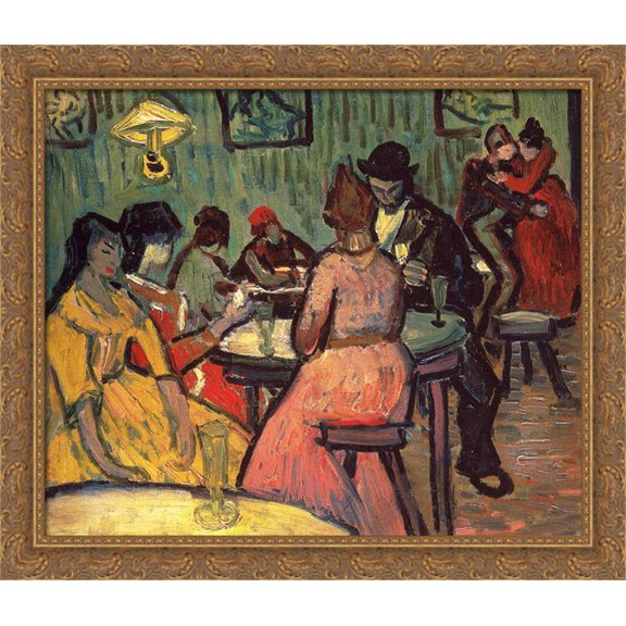 The Brothel 32x28 Large Gold Ornate Wood Framed Canvas Art by Vincent van Gogh