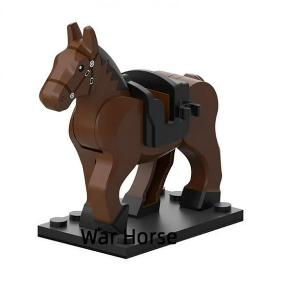 The Brown White Black Gray Ancient War Horse Model Blocks MOC Bricks Set Gifts Toys For Children XP1007-XP1016